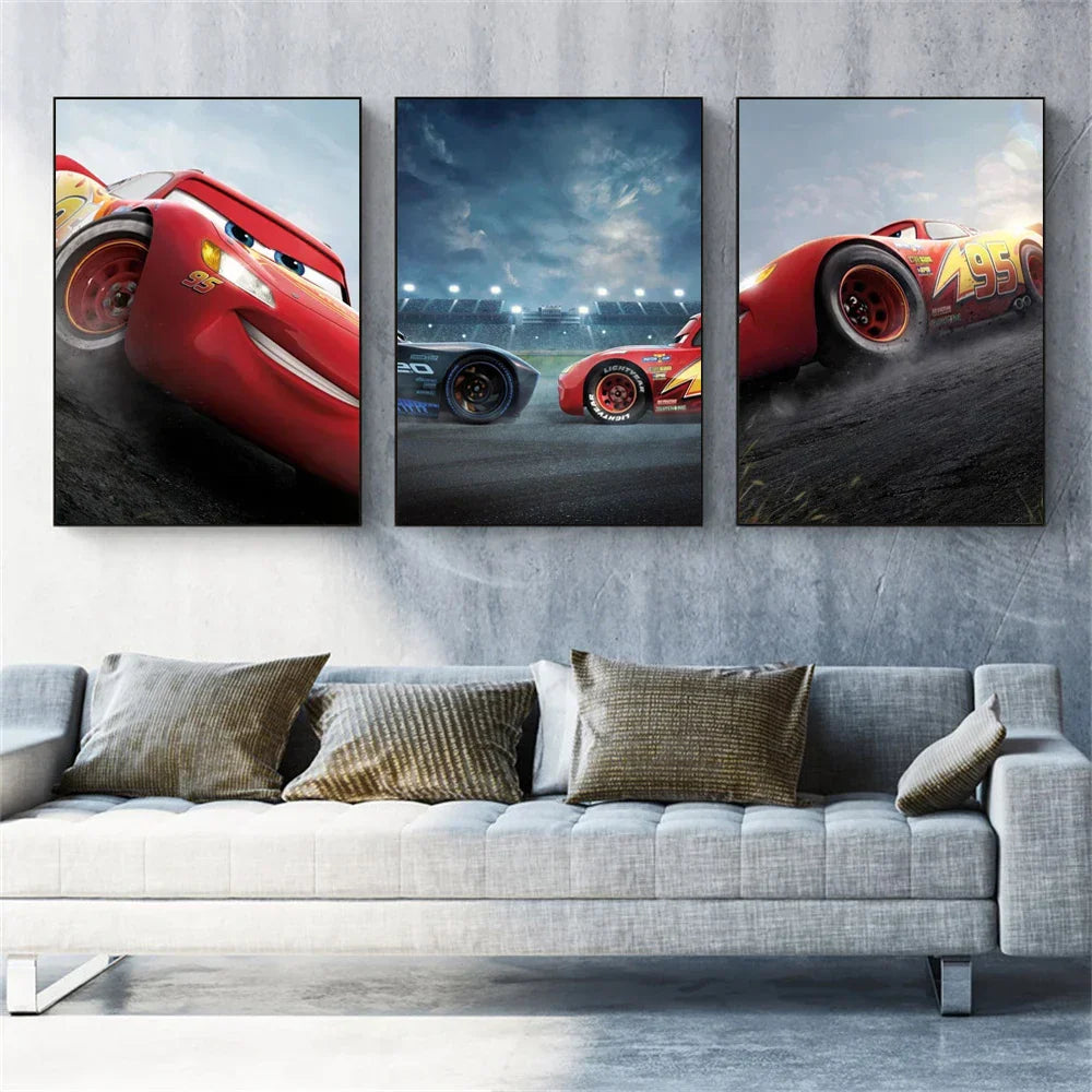 Poster Cars McQueen Roule sur la Plage
