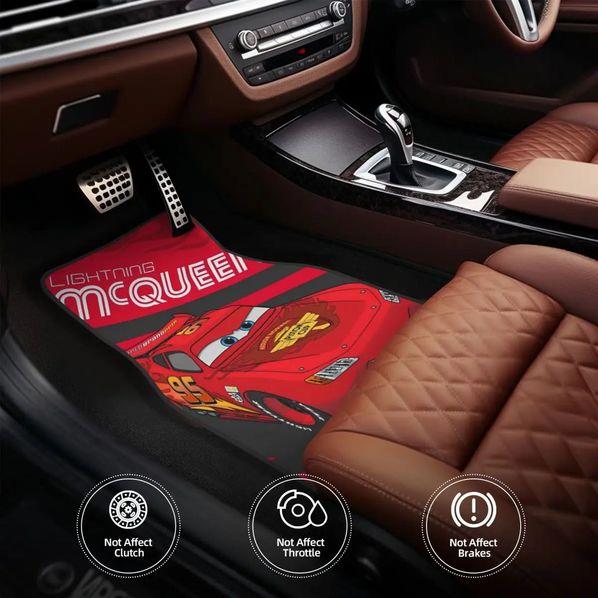Tapis de Sol Cars Rouge pour Voiture - Flash McQueen